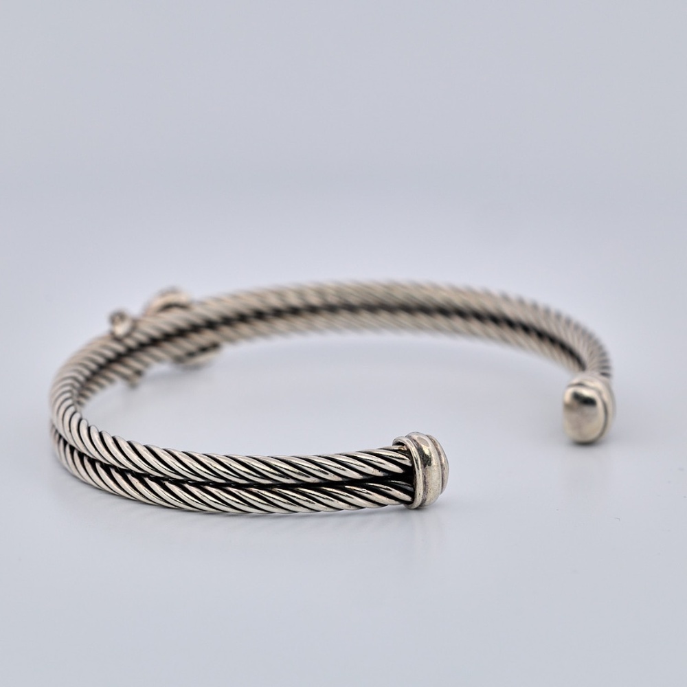 David Yurman X Collection Diamond Cable Station Bracelet, Sterling Silver - Picture 5 of 14